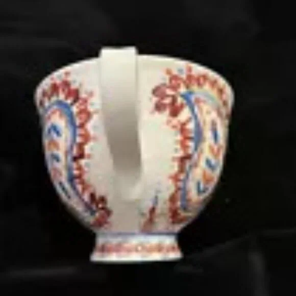 ANTHROPOLOGIE Paisley Floral Mug Pedestal Mug Red Blue Boho Style. - Picture 5 of 6